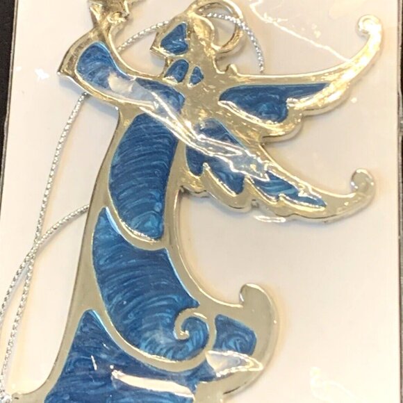 Stained Glass Angel Christmas Ornament Blue - Picture 1 of 2